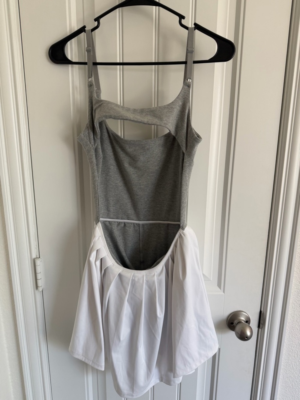 Free People Gray and White Pleated Skirt Dress Small - Picture 5 of 6